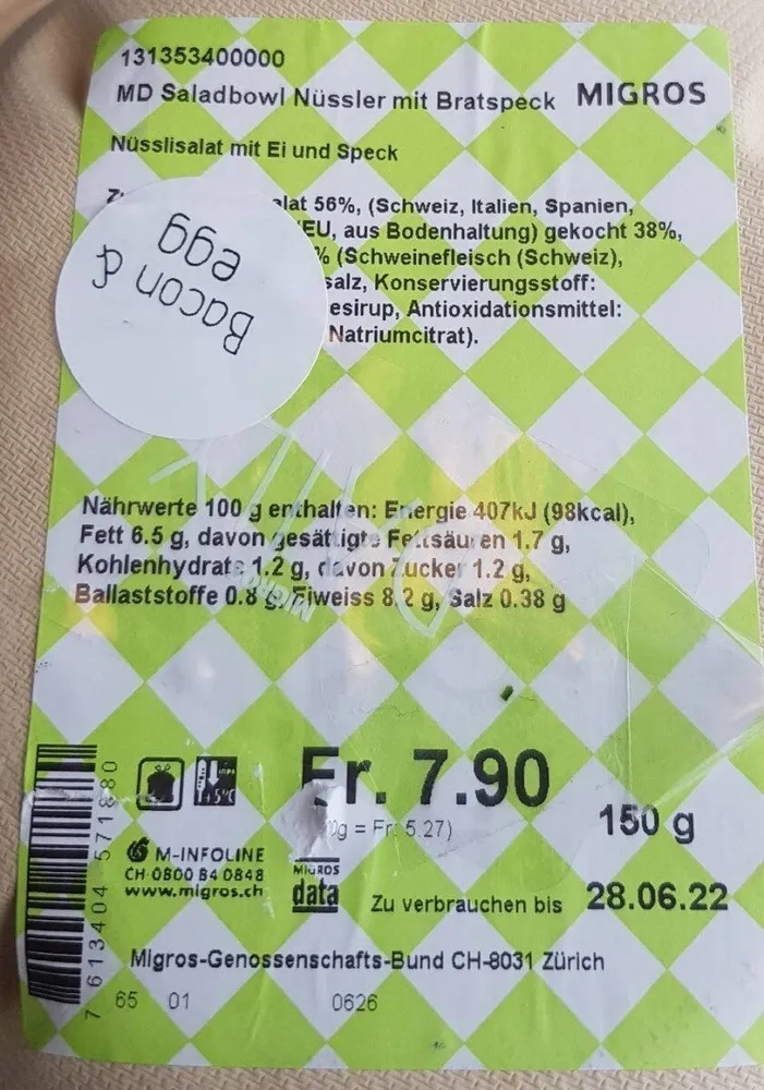 Nüsslisalat mit Ei und Spek