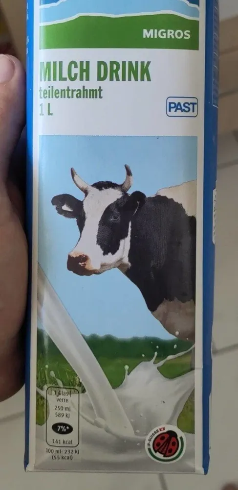 Milch Drink teilentrahmt Past