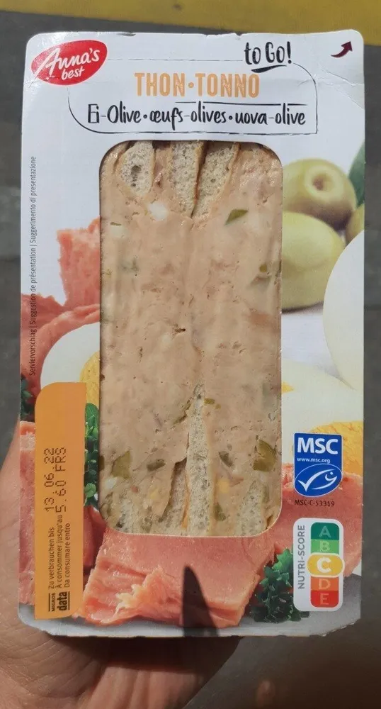 Sandwich Thon, Olive et Oeuf