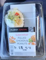 Sushi wrap pulled chiken & peanuts