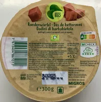 Dés de betteraves à la vapeur