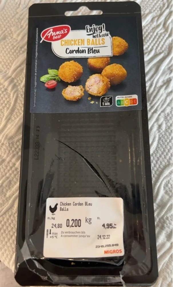 Chicken balls cordon bleu