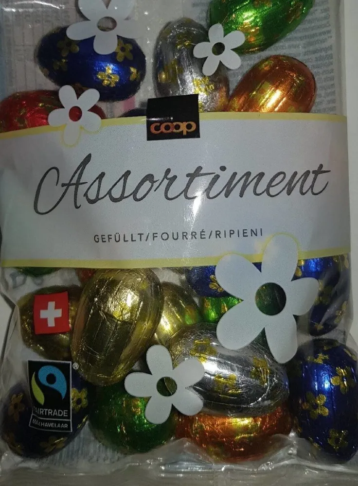 Assortiment d'oeufs en chocolat (fourré)
