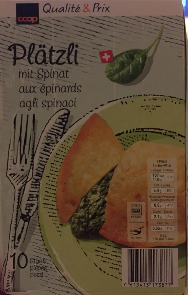 Plätzli aux épinards