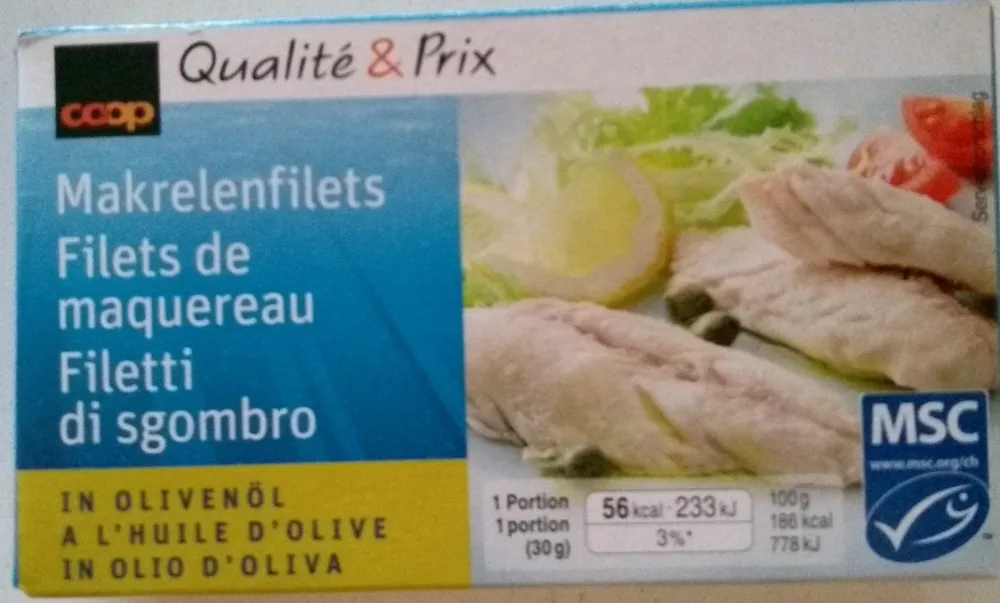 Filets de maquereau à l'huile d'olive