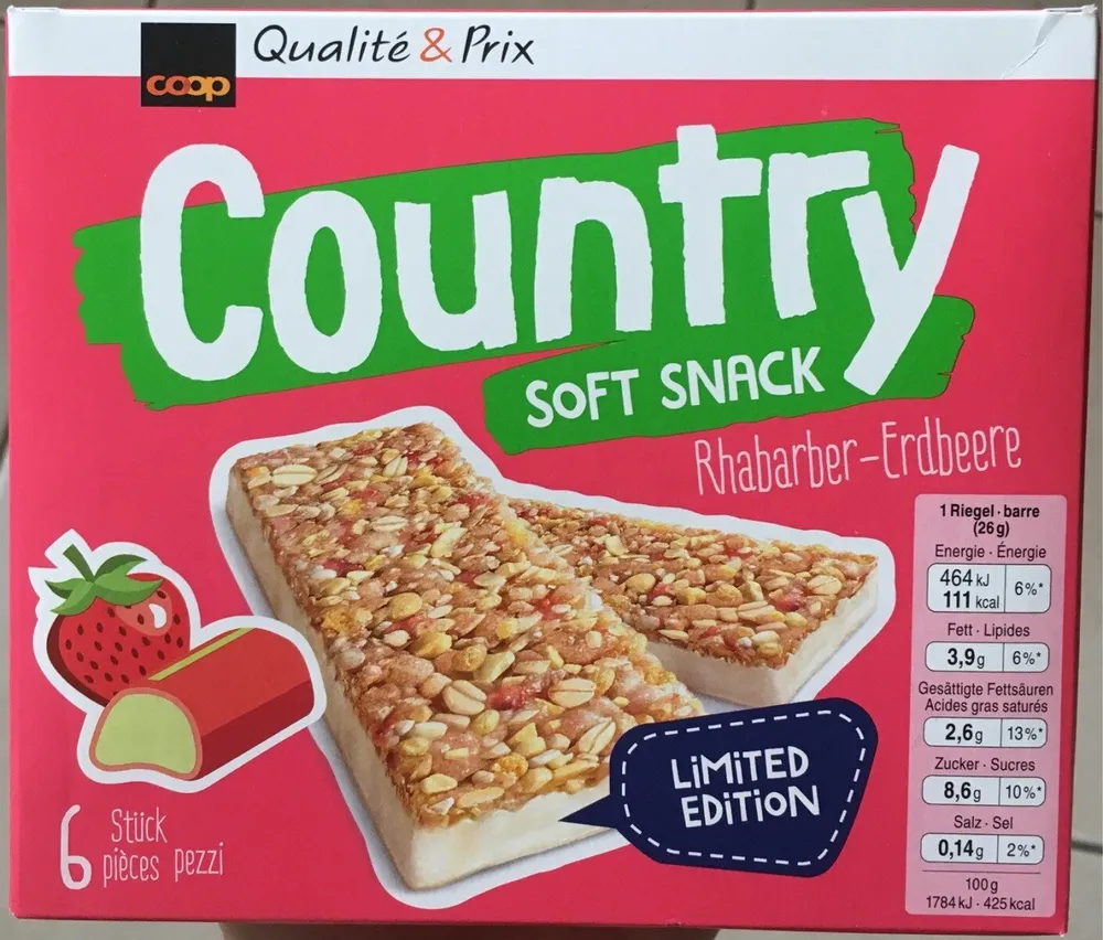 Country soft snack rhubarbe-fraise