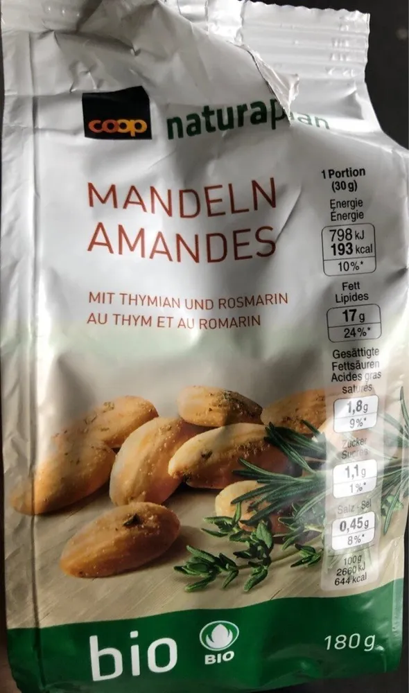 amandes au thym et au romarin