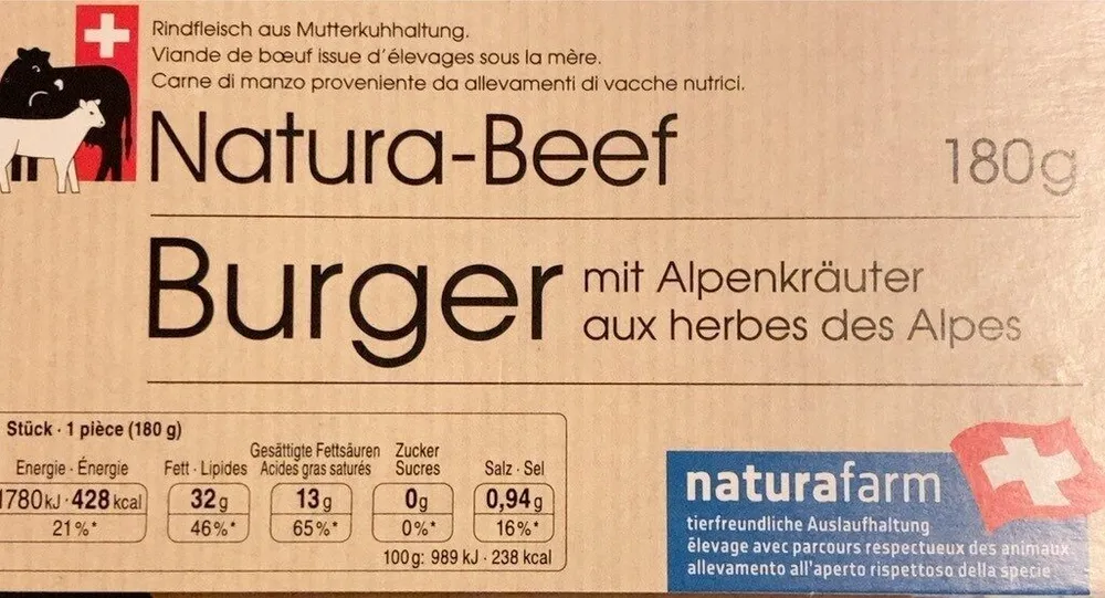 Natura beef burger