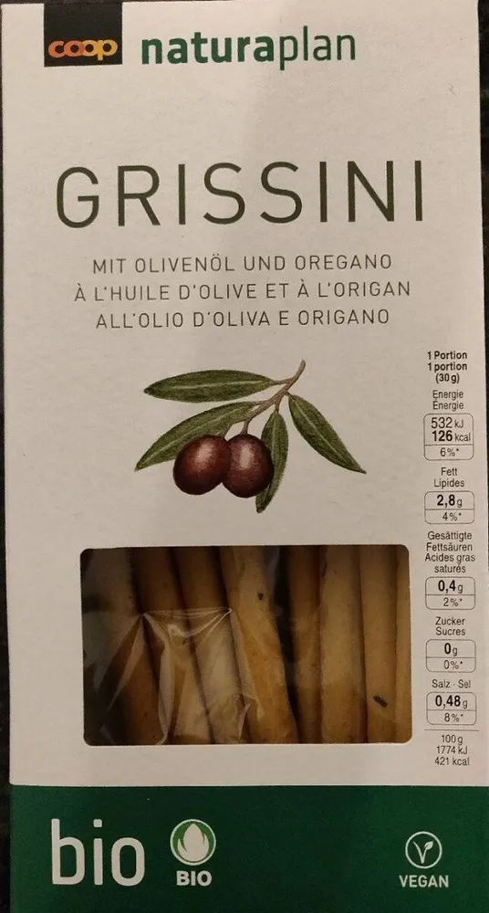 Grissini à l'huile d'olive et à l'origan