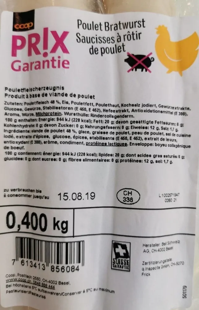 Saucisses à rôtir de poulet