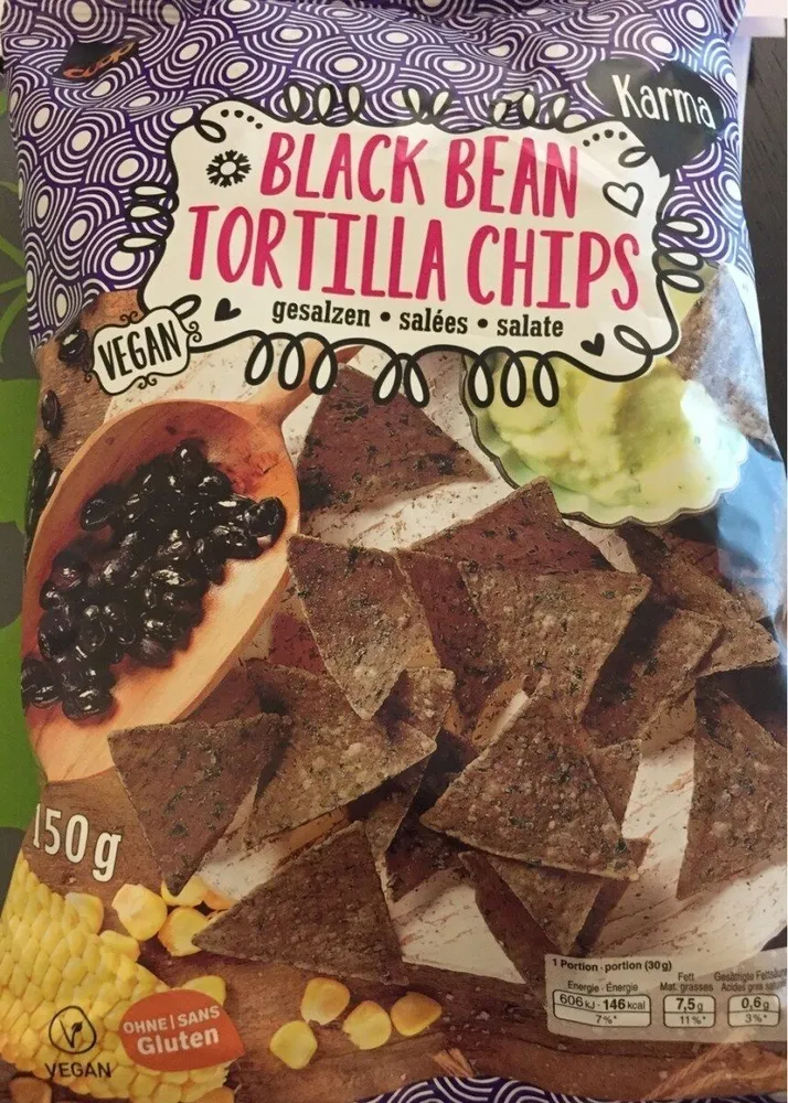 Black bean tortilla chips