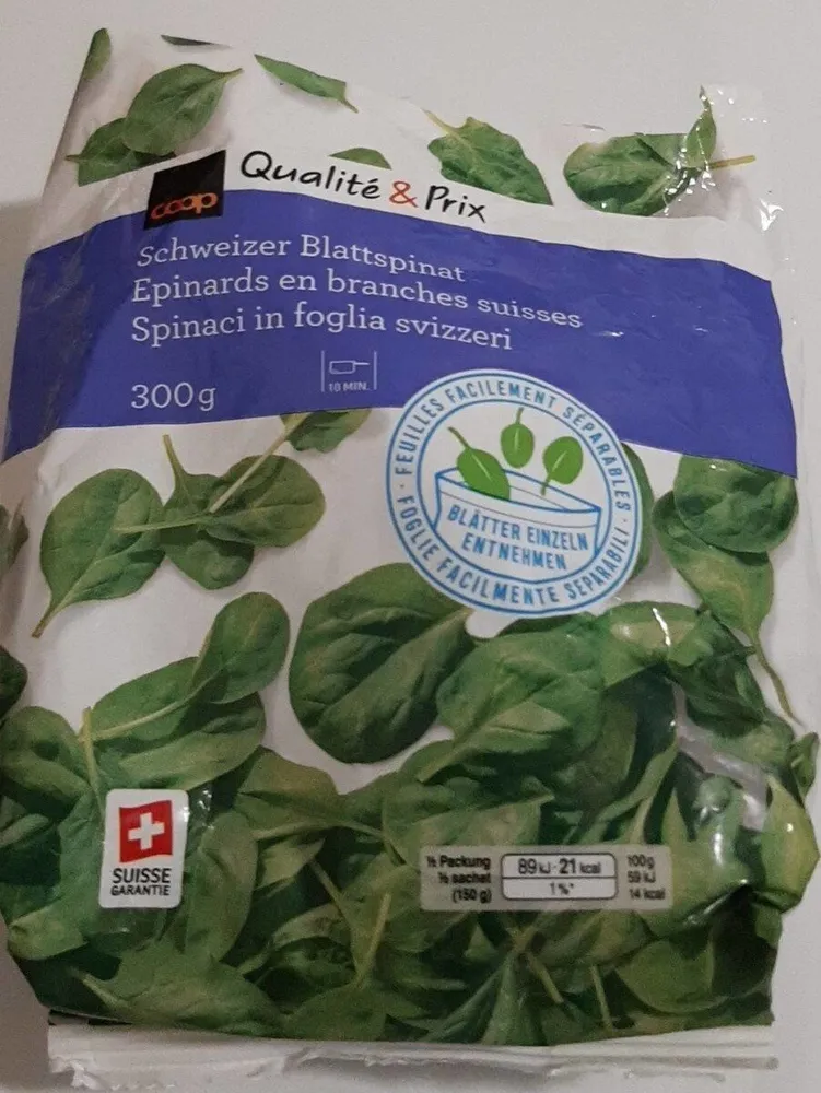 Épinards en branches suisses