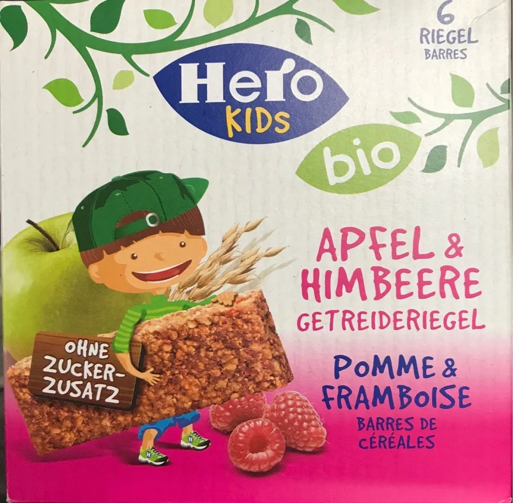 Hero Kids Bio Riegel Himbeer Apfel 6 X 30 G