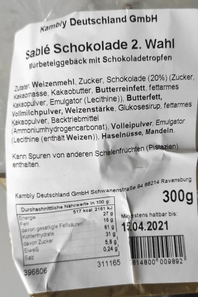 Sablé Schokolade
