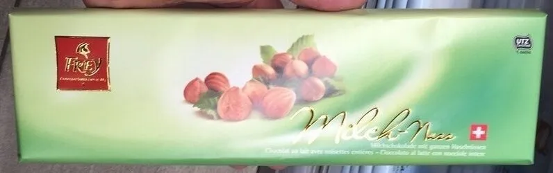Milch-Nuss – Chocolat au lait avec noisettes entières