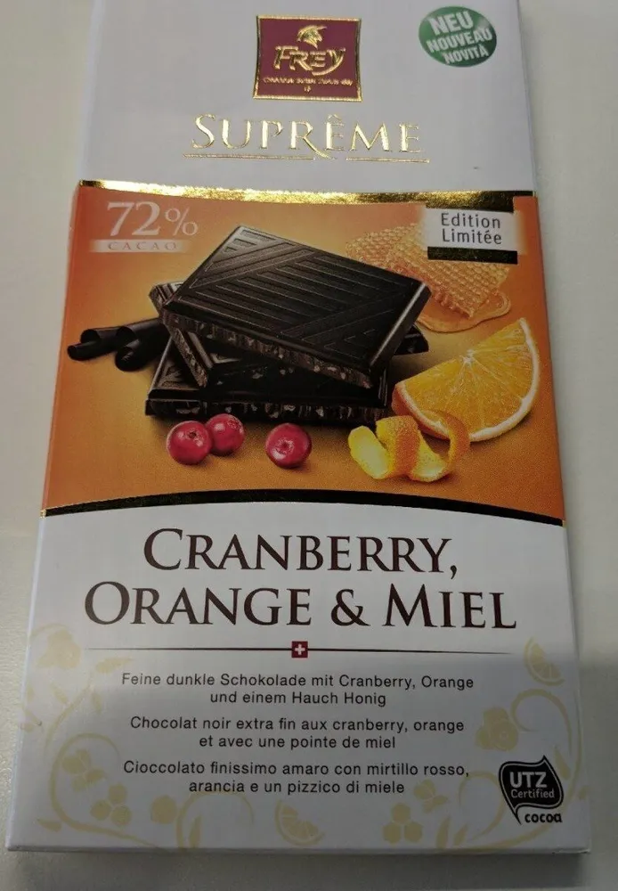 Chocolat noir, Cranberry Orange & Miel