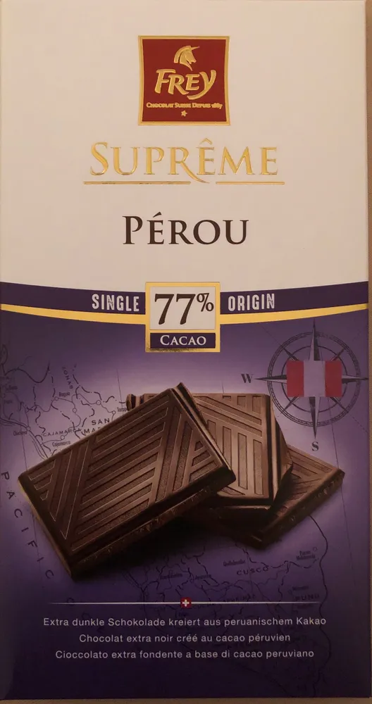 Chocolat suprême Pérou single origin 77% cacao