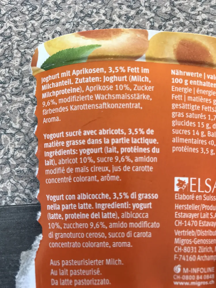 Passion Joghurt, Aprikose