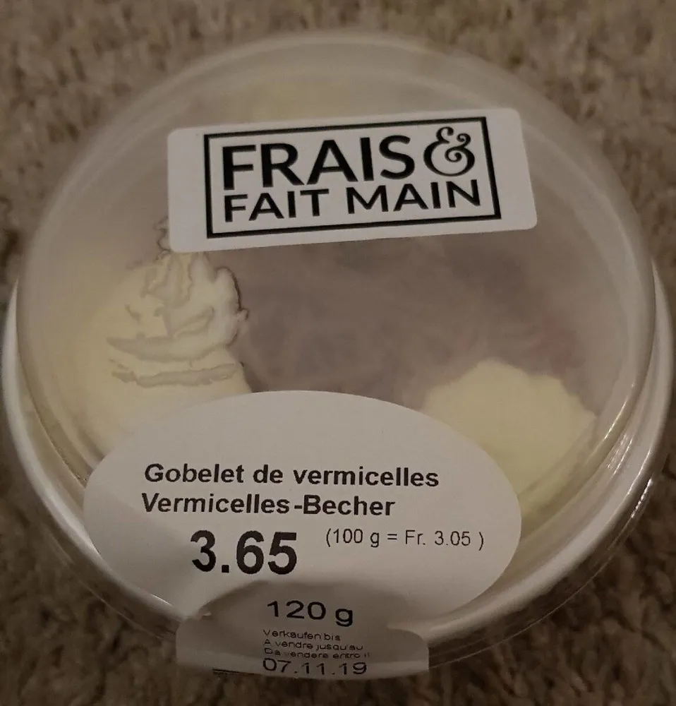 Gobelet de vermicelles