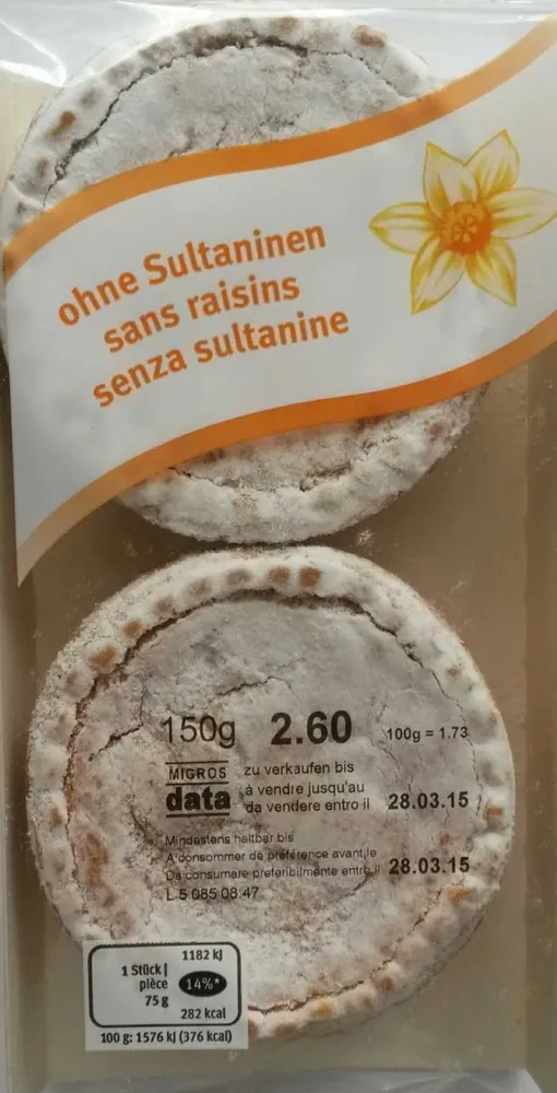 Tartelettes de Pâques sans Raisin