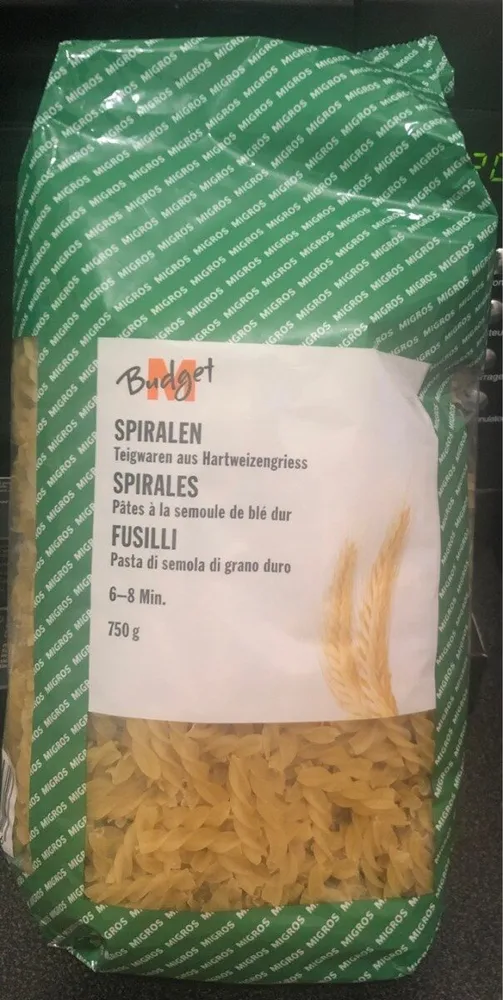 Spirals Pasta with durum wheat semolina