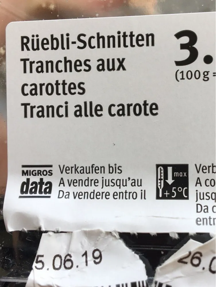 Tranches aux carottes