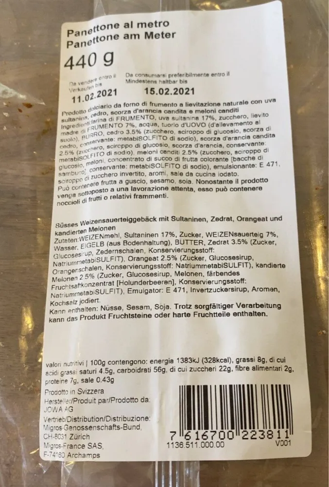 Panettone au mètre