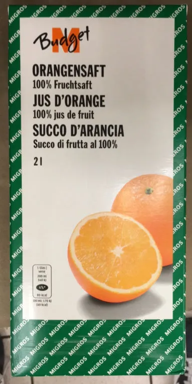 Jus d'orange 100% jus de fruit