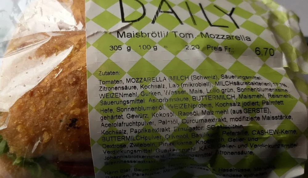 Maisbrötli Tomaten-Mozzarella