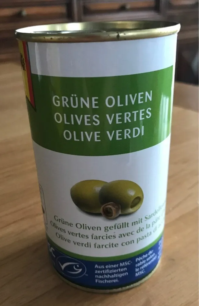 Green olives stuffed with anchovy paste