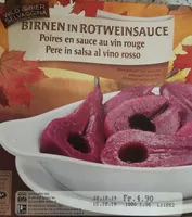 Poires en sauce au vin rouge