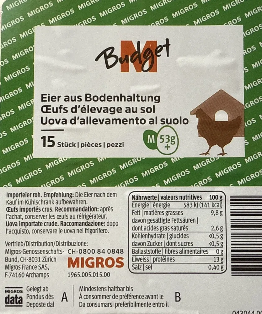15 ŒUFS IMPORTÉS Elevage au sol