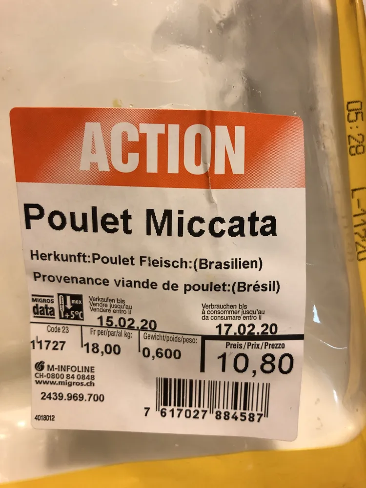 Poulet mi cata