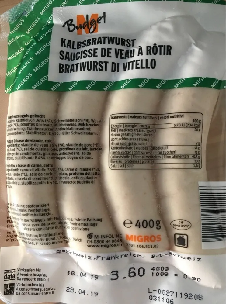 Saucisse de veau