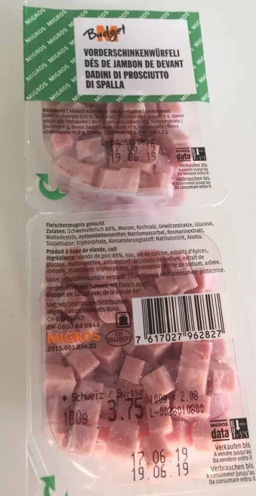 Dé de jambon de devant