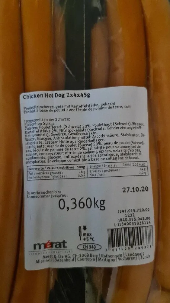 Chicken hot dog
