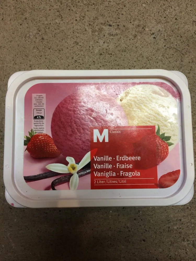 Glace vanille fraise