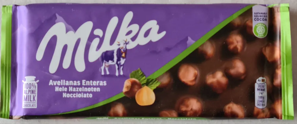 Chocolate con Leche con Avellanas Enteras