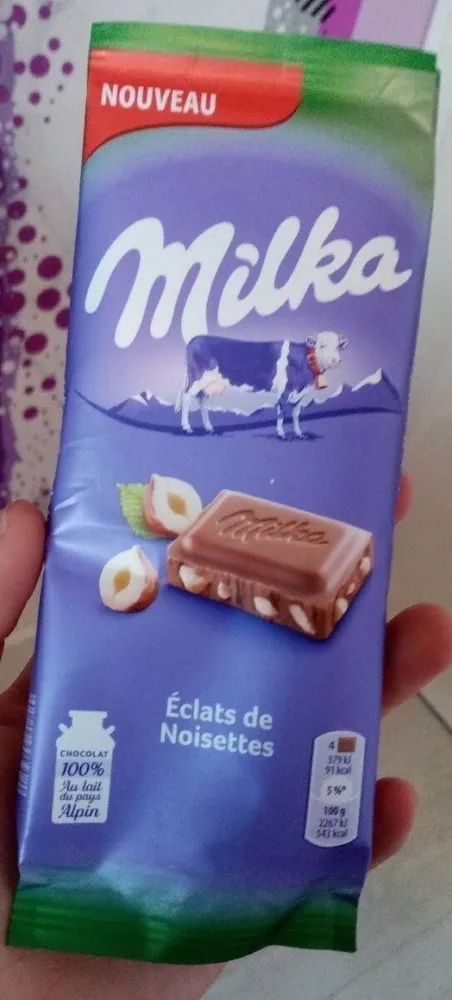 Chocolat Milka au éclats de noisettes