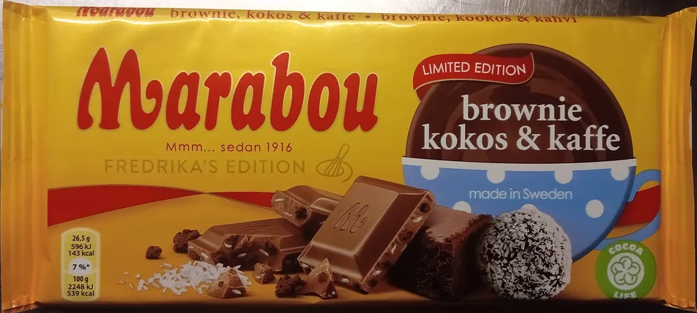 Marabou Brownie, kokos & kaffe Fredrika's Edition