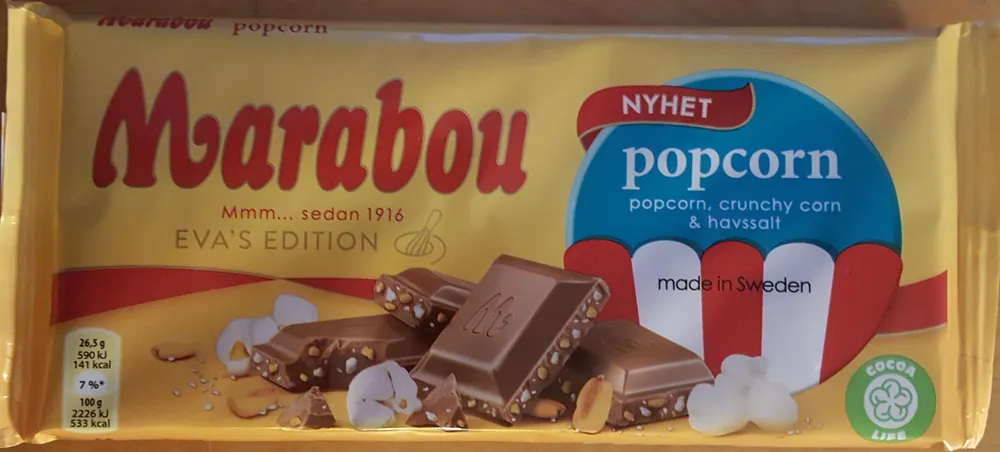 Marabou - Popcorn - Popcorn, crunchy corn & havssalt