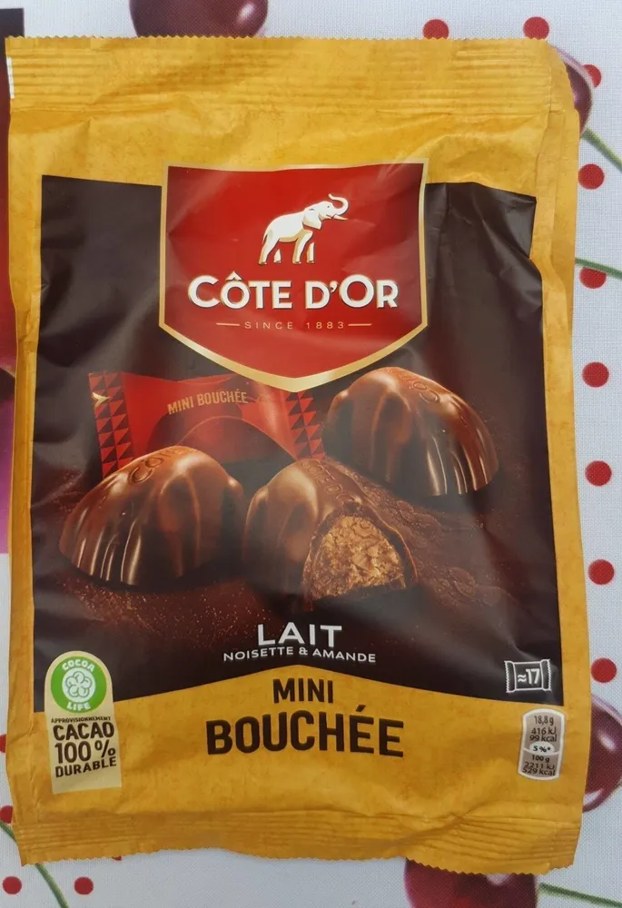 Mini bouchée lait noisette et amande