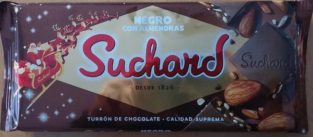 Turrón de chocolate negro con almendras