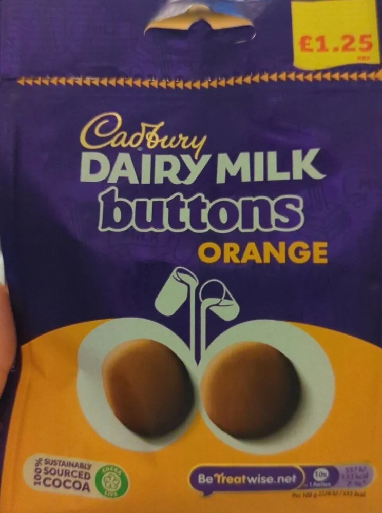 Dairy milk buttons orange