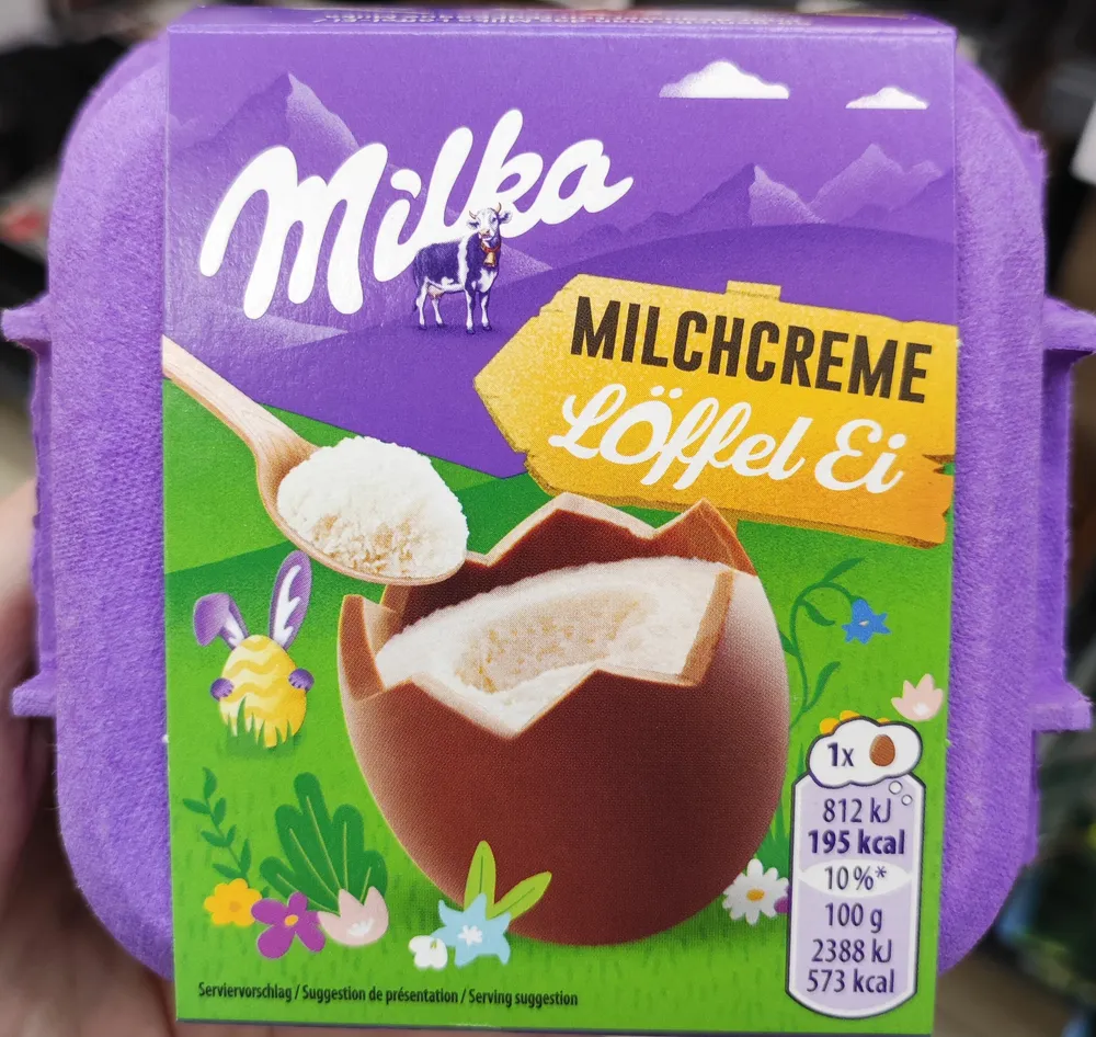 Löffel Ei Milchcrème
