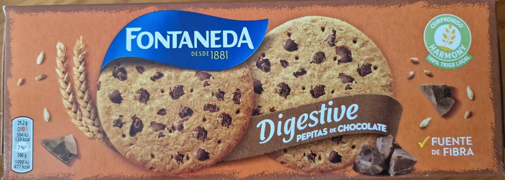 Digestive pepitas de chocolate