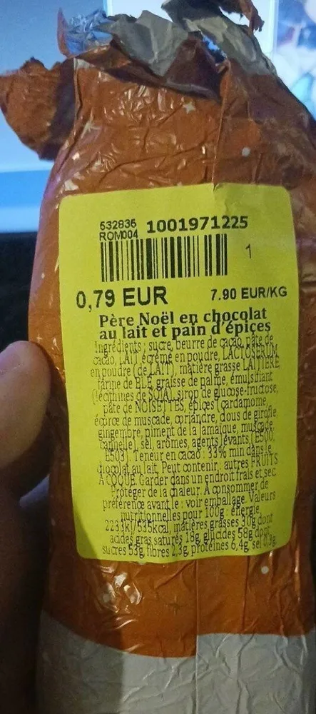 Père Noël chocolat au lait pain d'épices