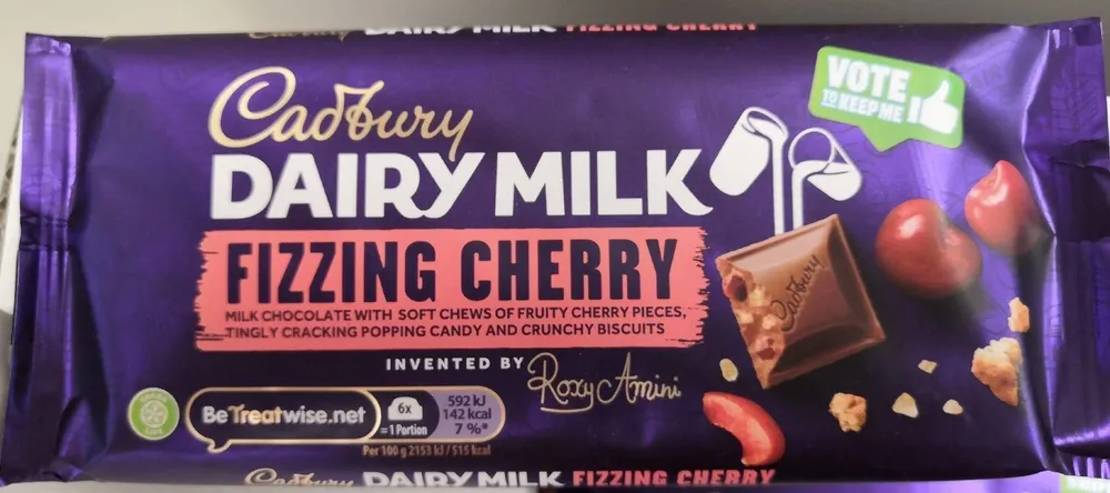 Dairy milk fizzing cherry