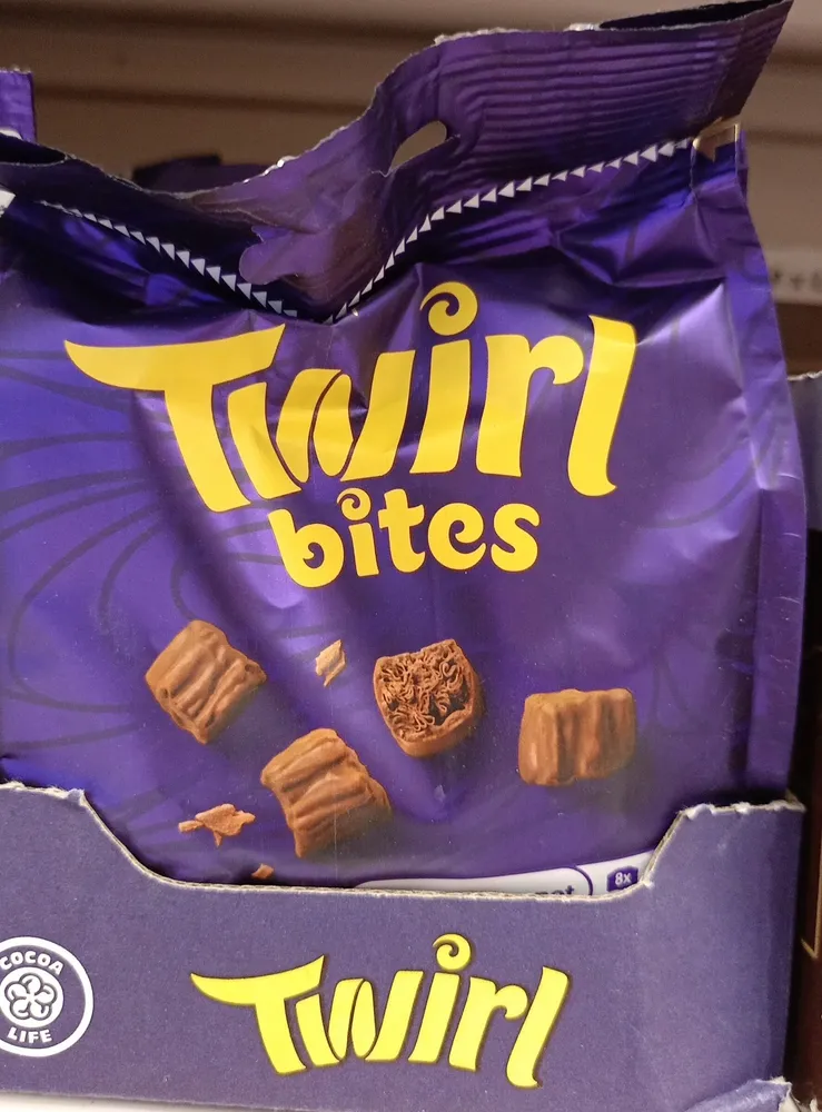 Cadbur Twirl bites 567 kJ Bewise.net 8x =1 Portion