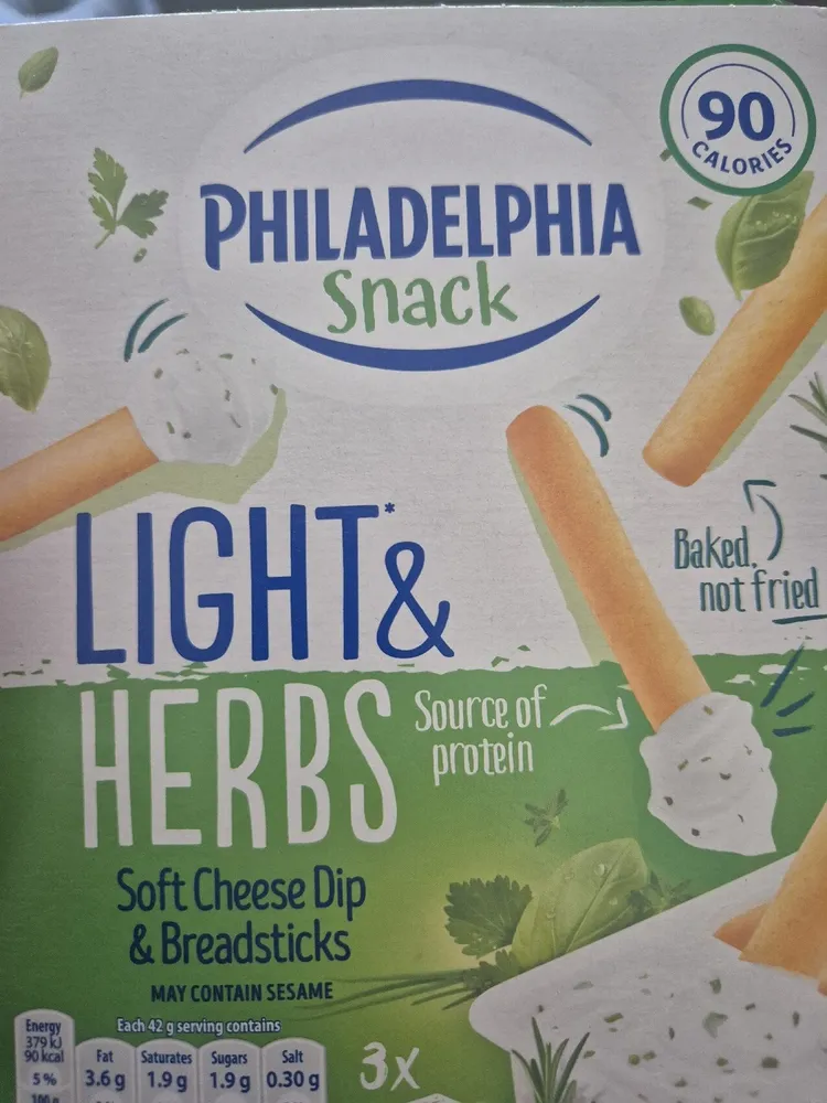 Soft Cheese Dip & Breadsticks Light & Herbs